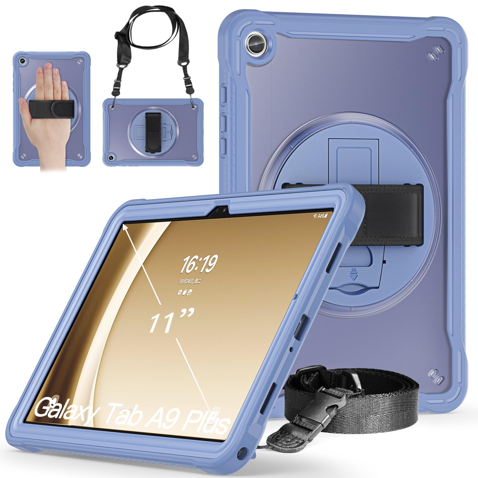 Amazon.co.jp: 360度回転 Galaxy Tab A9+ケース 肩掛け ショルダー